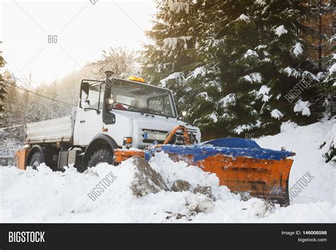 Snow Plough Making Way Image And Photo Free Trial Bigstock