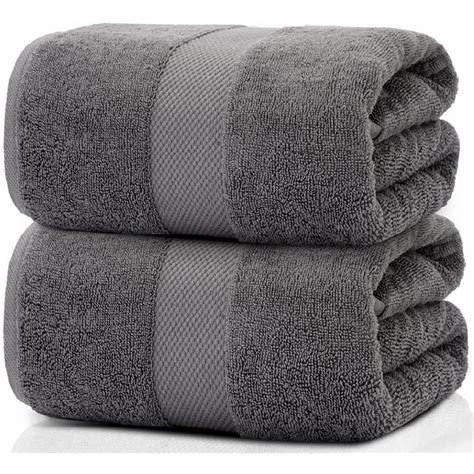 Luxury Bath Sheet Towels Extra Large 35x70 Inch 2 Pack Grey