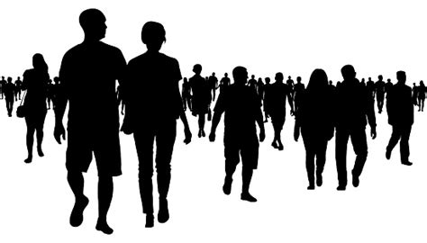 Crowd Of People Walking Silhouette Stock Illustration Download Image
