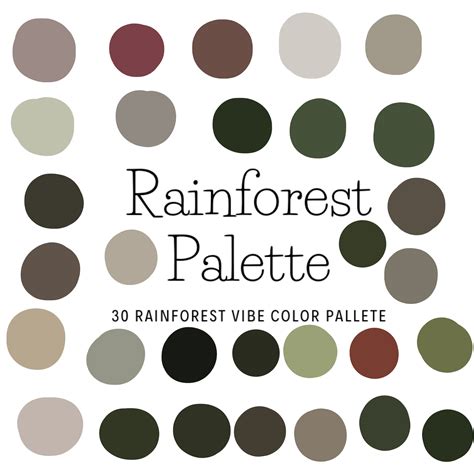 36 Rainforest Color Palette Etsy
