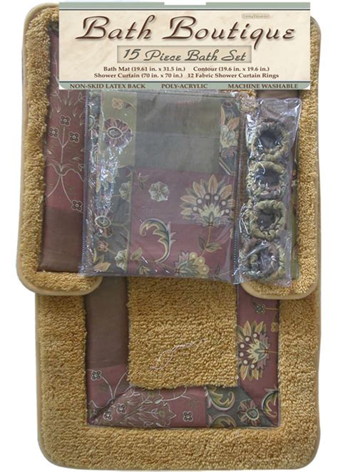 Spring bouquet shower curtain and bath mat. Home Dynamix Bath Boutique Shower Curtain and Bath Rug Set ...