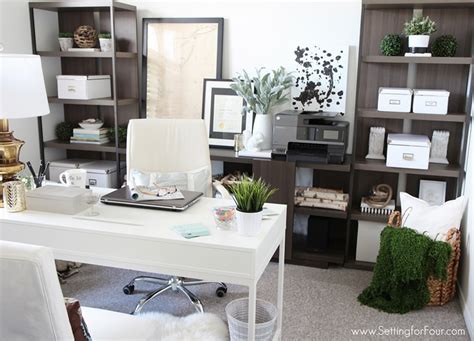Home Office Furniture Ideas With Storage Setting For Four