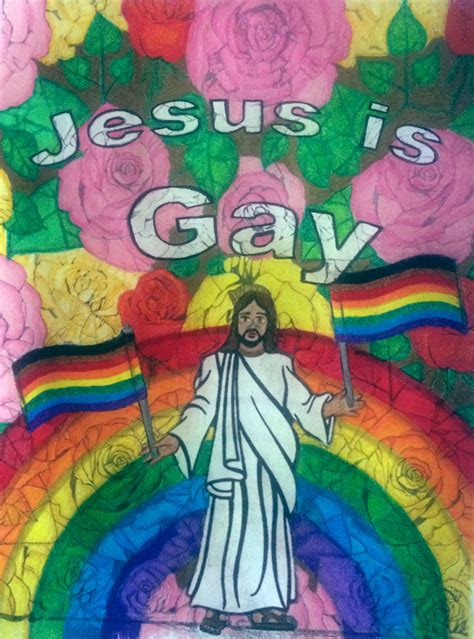 Jesus Is Gay Lgbtq Bumper Sticker Rainbow Decal Funny Etsy Uk