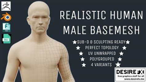 Desire Fx 3d Models Realistic Human Male Basemesh Asset
