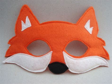 Fox Mask Orange Fox Woodland Animal Mask Fox Costume Etsy Woodland