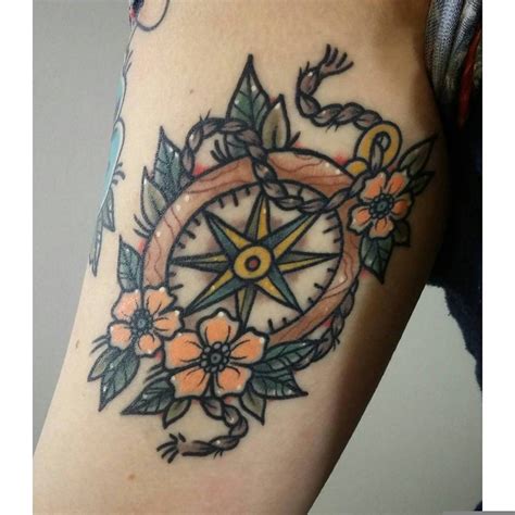 75 Rose And Compass Tattoo Designs And Meanings Choose Yours2019