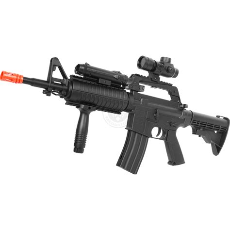 Well Fire Mr744 M4 Ris Airsoft Spring Rifle W Adjustable Stock Red