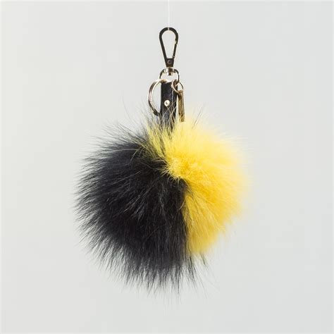 The Black N Yellow Fur Keychain Haute Acorn