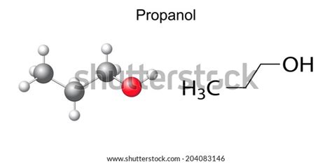 Structural Chemical Formula Propanol 1propanol Molecule Vetor Stock Livre De Direitos