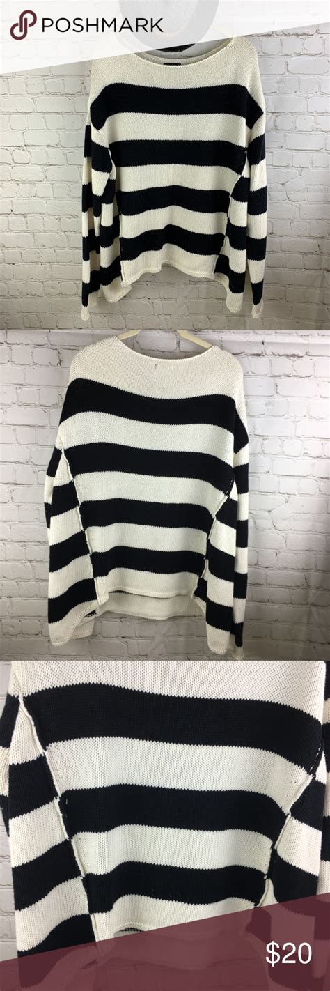 Bdg Black And White Striped Oversized Sweater Sz M Oversized Striped