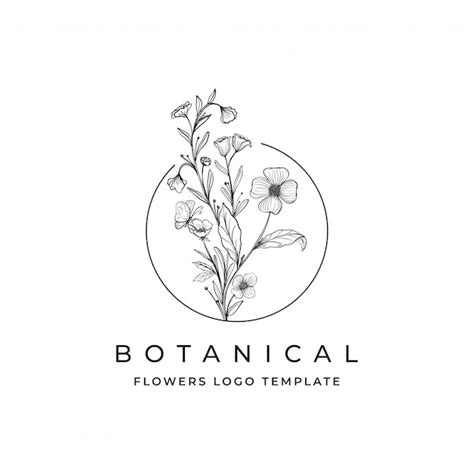 Botanical Flowers Logo Vector Premium Download