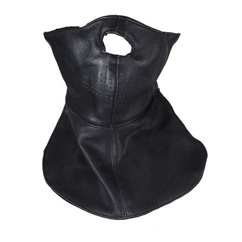 Leather Motorcycle Face Mask With Neck Warmer
