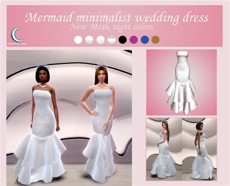 The Sims 4 Mermaid Minimalist Wedding Dress Cris Paula Sims