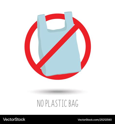 No Plastic Bag Forbidden Sign Royalty Free Vector Image