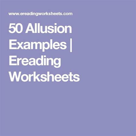 50 Allusion Examples | Ereading Worksheets | Allusion examples, Hyperbole examples, Allusion
