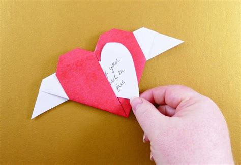 Diy Paper Winged Heart With Hidden Message Origami