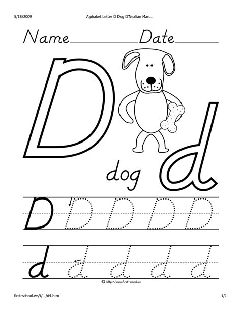 7 Best Images Of Dnealian Handwriting Worksheet Maker Letter D Letter