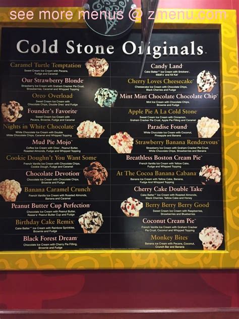 Online Menu Of Cold Stone Creamery Restaurant Lake Worth Florida