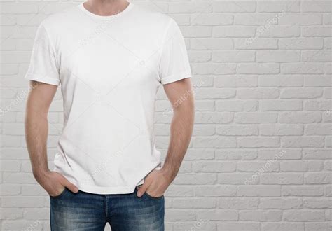 Man Wearing Blank T Shirt Stock Photo Rangizzz 48129981