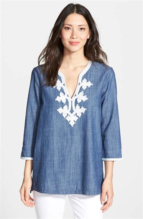 Nydj Washed Chambray Tunic Nordstrom