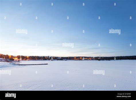 Frozen Lake Inari Inari Finland Stock Photo Alamy