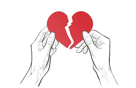 Dos Manos Sosteniendo El Corazón Rojo Rasgado Por La Mitad Relación