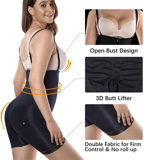 md womens tummy control shapewear bodysuit butt lifter full body