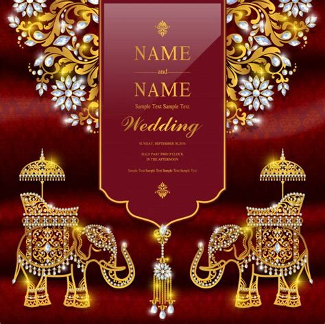 The card has 3 different color inserts with. Wedding Invitation Card Templates. in 2020 | Indian ...