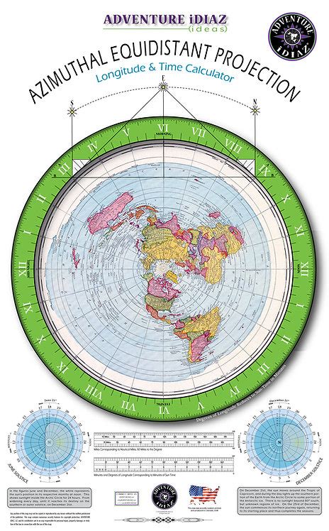 Gleason S Flat Earth Map Azimuthal Equidistant Projection Map Of The