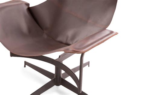 William Katavolos For Leathercrafter Leather And Iron Sling Chairs At StDibs