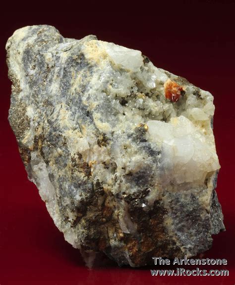 Native Gold In Quartz Vein With Scheelite Dolomite Pyrrhotite And