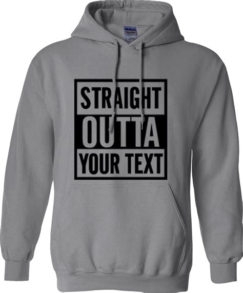 Straight Outta Hoodie Personalised Custom Your Text Name Funny Novelty