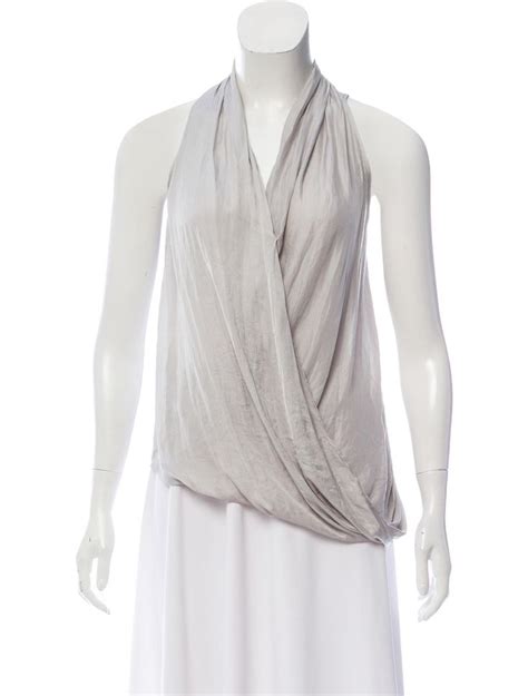 Light Silver Helmut Helmut Lang Sleeveless Top With Cowl Neck And