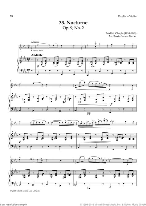 chopin nocturne op    sheet   violin  piano