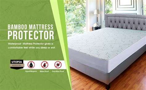 Waterproof Bamboo Mattress Protector Fitted Mattress Cover Utopia