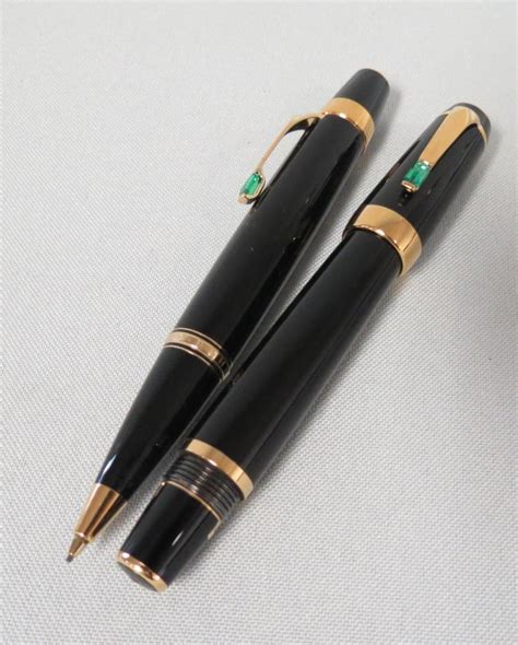 Comes with mont blanc box. Sold Price: MONT BLANC JEWELED FOUNTAIN PEN & PENCIL ...