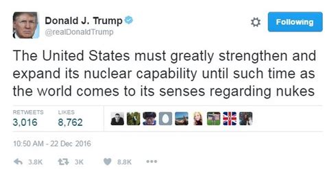 Donald Trump Us Must Greatly Expand Nuclear Capabilities Bbc News