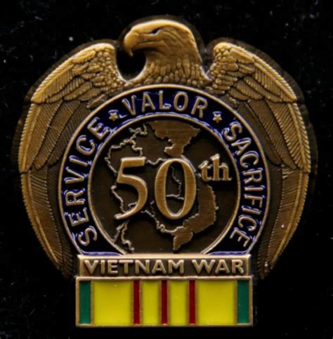 Vietnam War 50th Anniversary Lapel Hat Pin Us Army Marines Navy Air