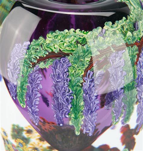 Lot 545 Chris Heilman Art Glass Vase Wisteria And Garden Case Auctions