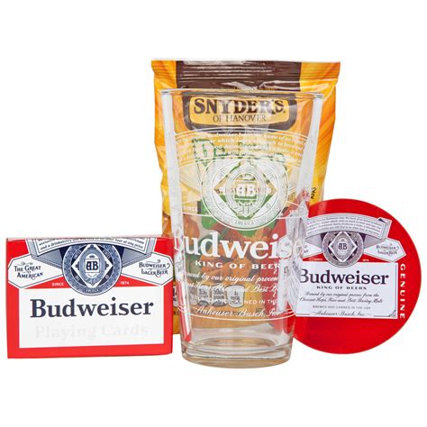 Budweiser Pint Glass Playing Cards And Pretzels T Pack