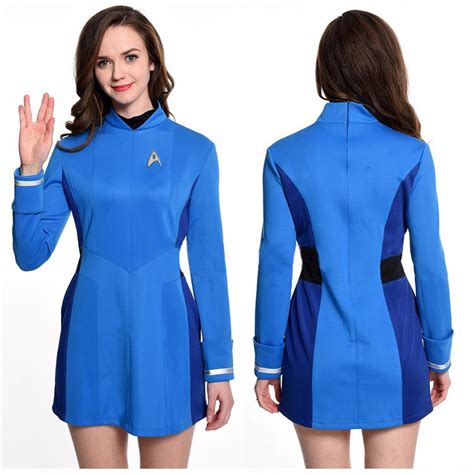 Star Trek Blue Starfleet Uniform Cosplay Costume For Women Star Trek