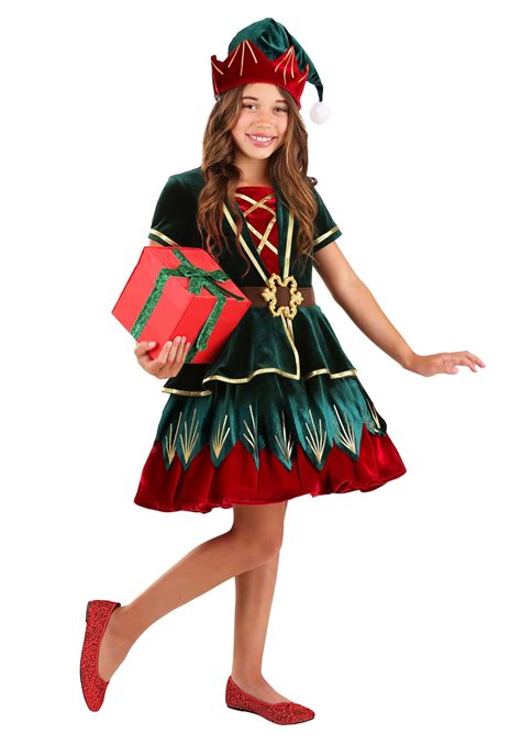 Girls Deluxe Holiday Elf Costume