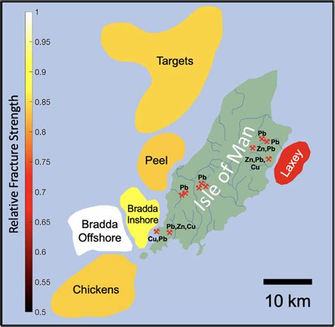 Map of the relative mean fracture strength observed for P ...