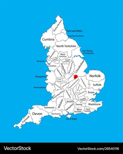 Map Rutland In East Midlands United Kingdom Vector Image