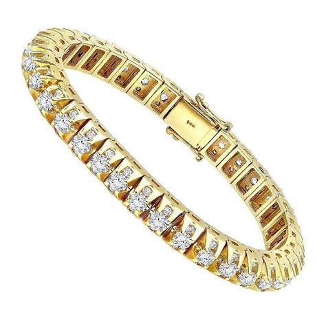 20 Carat Unique Diamond Tennis Bracelet For Men In 14k Gold By Luxurman