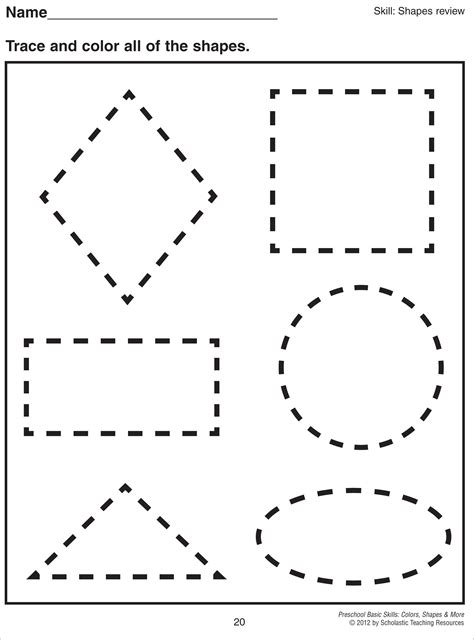 Pre K Tracing Shapes Worksheets - 1000 images about shape worksheets