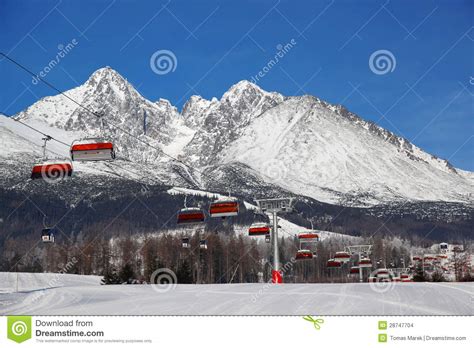 Cable Lift In High Mountains Stock Photo Image Of Landscape Rock