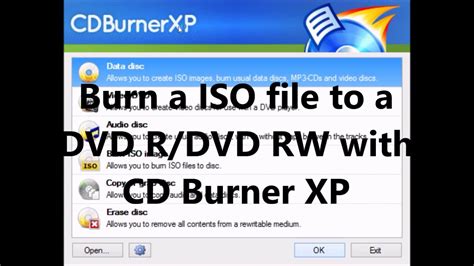 Cd Burner Xp Tutorial Burn An Iso File To A Dvdrdvd Rw Youtube