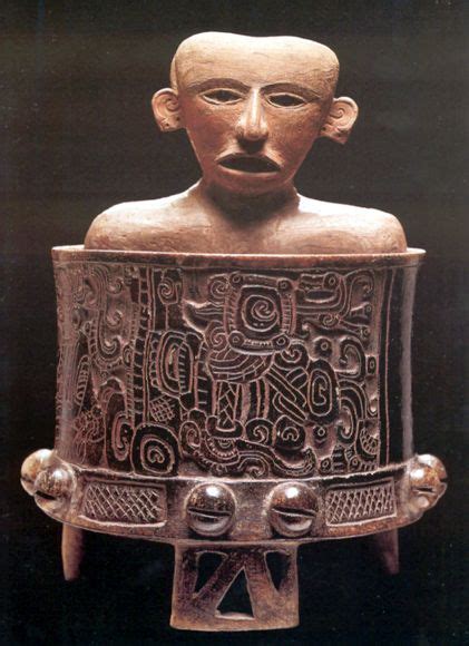 Teotihuacan Host Figure Inside A Maya Funerary Tripod Vessel At Becan