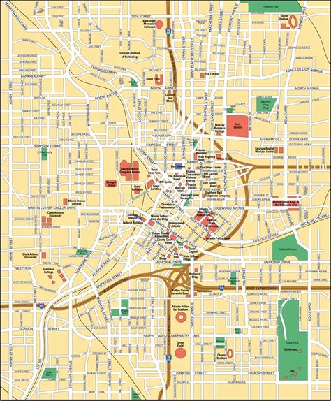 Printable Map Of Downtown Atlanta